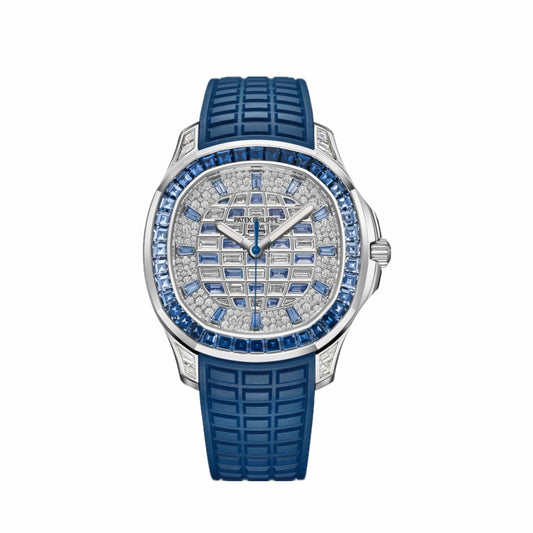 Patek Philippe Aquanaut Luce 5268/461G-001 White Gold Diamond Blue Sapphire Dial