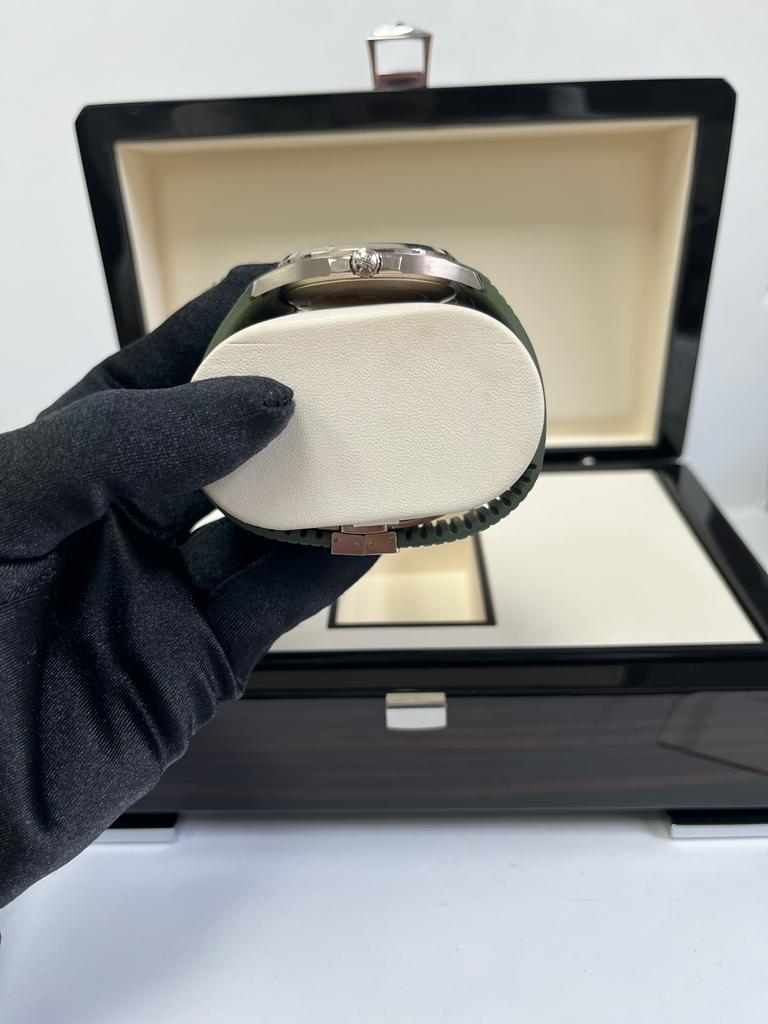 Patek Philippe Aquanaut - White Gold - Khaki Green Embossed Dial (Ref# 5168G-010)