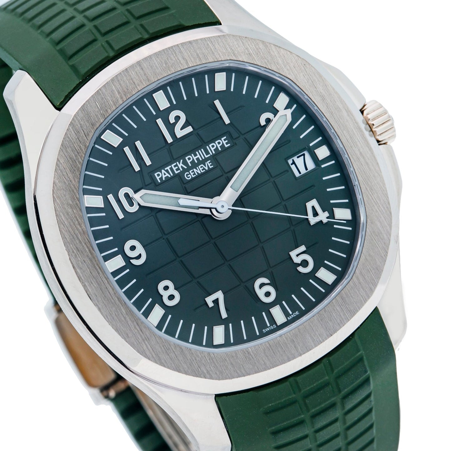 Patek Philippe Aquanaut - White Gold - Khaki Green Embossed Dial (Ref# 5168G-010)