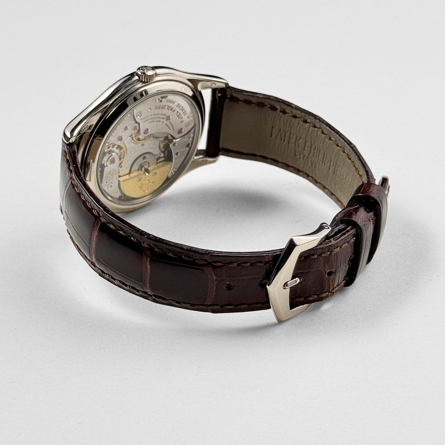 Patek Philippe Calatrava 3940G-011 Perpetual Calendar Moonphase White Gold Opaline Silver Dial