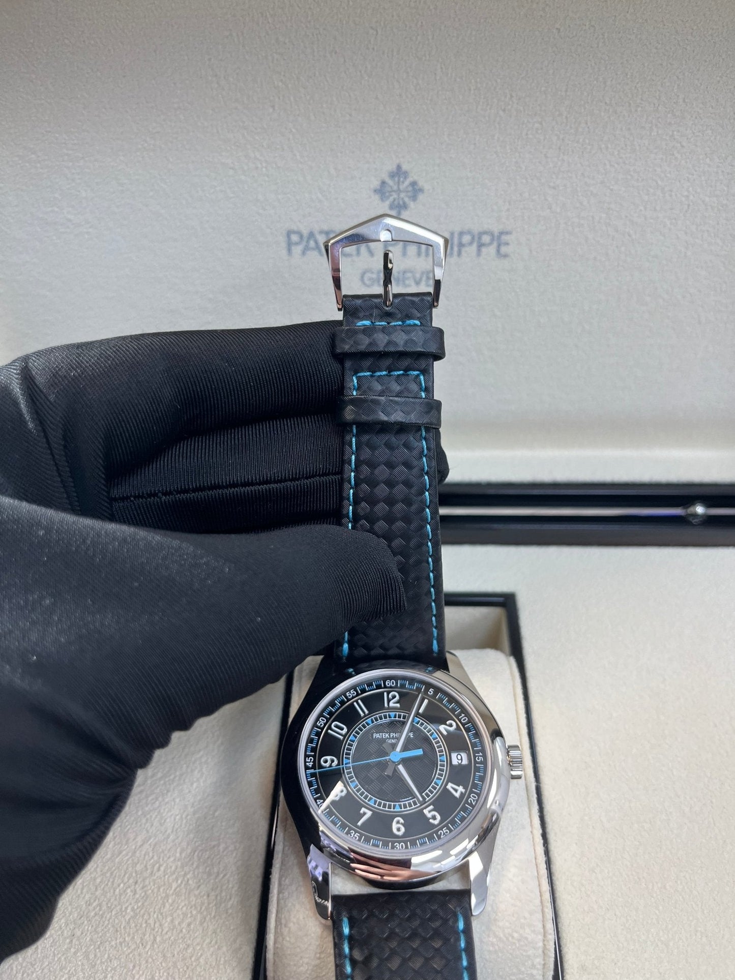 Patek Philippe Calatrava 40mm Blue Date Sweep Seconds (Ref# 6007G-011)