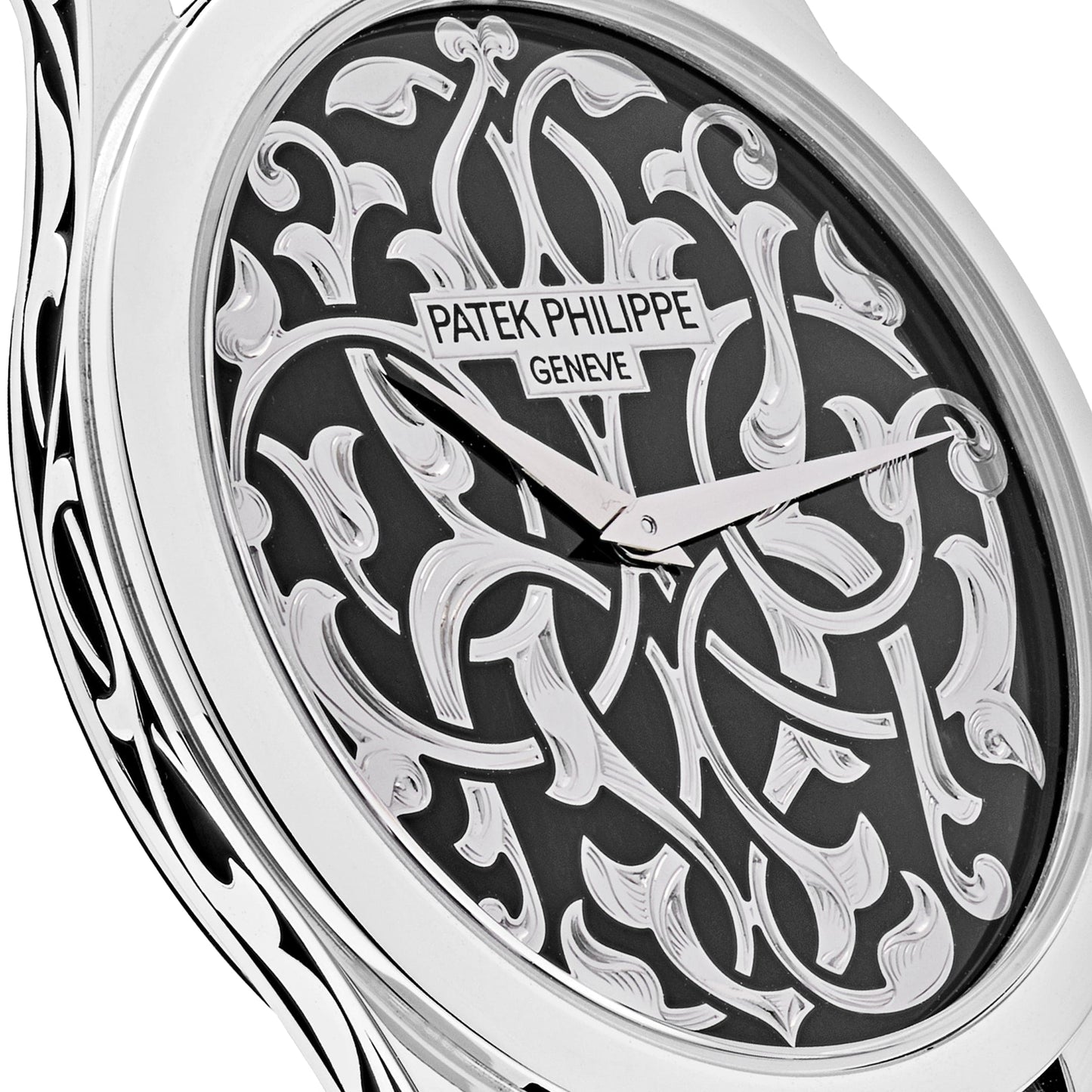 Patek Philippe Calatrava 5088/100P-001 Platinum Engraved Black Dial