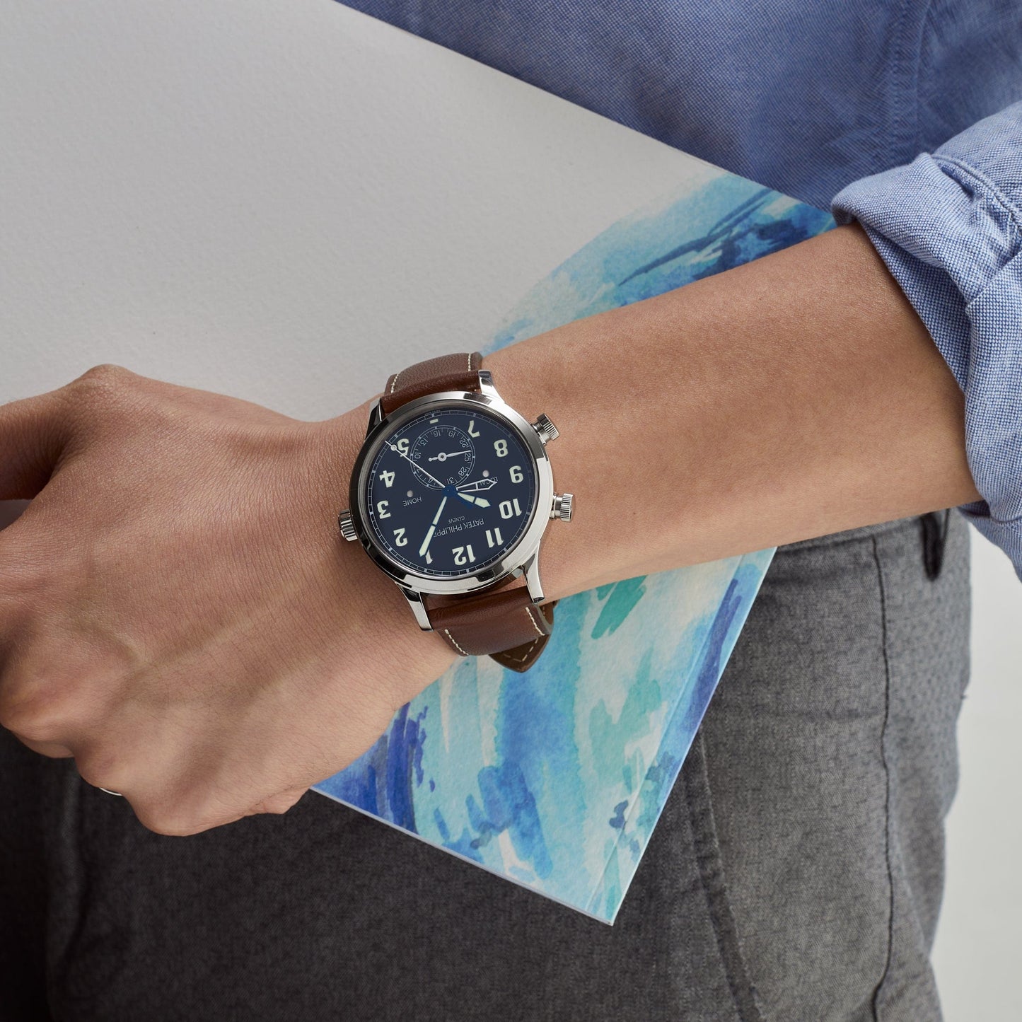 Patek Philippe Calatrava 5524G-001 'Pilot' Travel Time White Gold Blue Dial (2015)