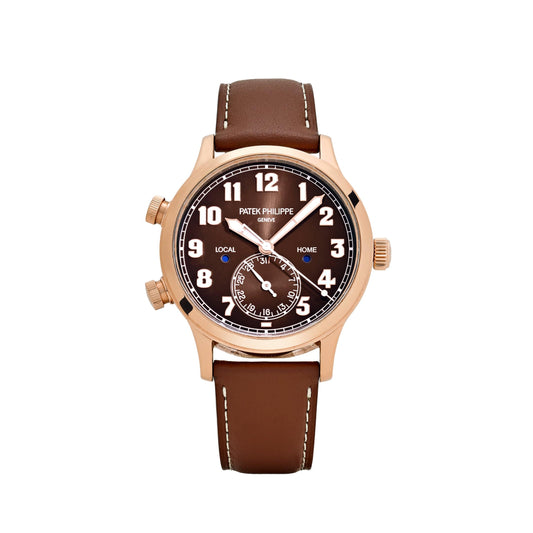 Patek Philippe Calatrava 5524R-001 'Pilot' Travel Time Rose Gold Brown Dial