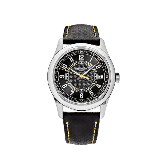 Patek Philippe Calatrava 6007G-001 White Gold Black Dial Yellow Accents (2023)