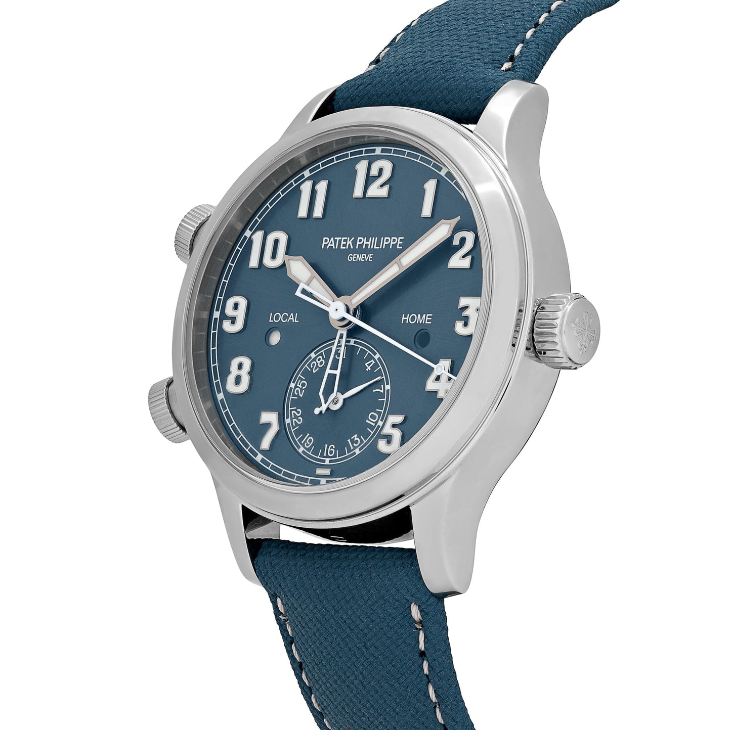 Patek Philippe Calatrava 7234A-001 'Pilot' Travel Time Stainless Steel Blue-Grey Dial Singapore Edition (2019)