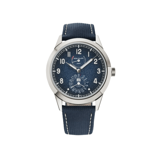 Patek Philippe Calatrava 8-Day 5328G-001 White Gold Blue Dial Calfskin Strap (2025)