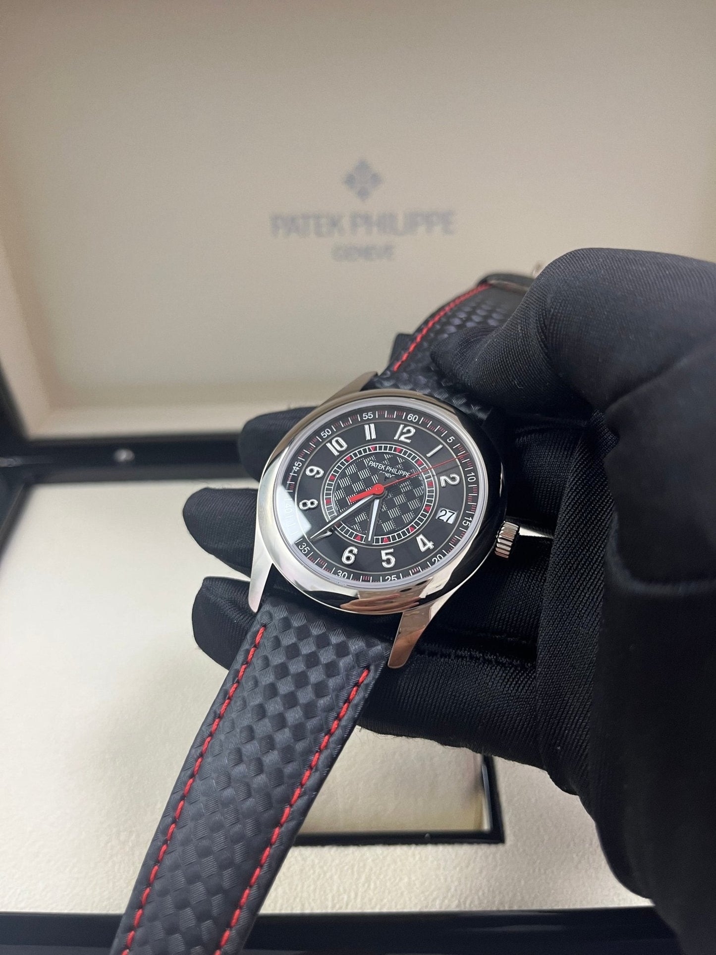 Patek Philippe Calatrava Black Date Sweep Seconds (Ref# 6007G-010)