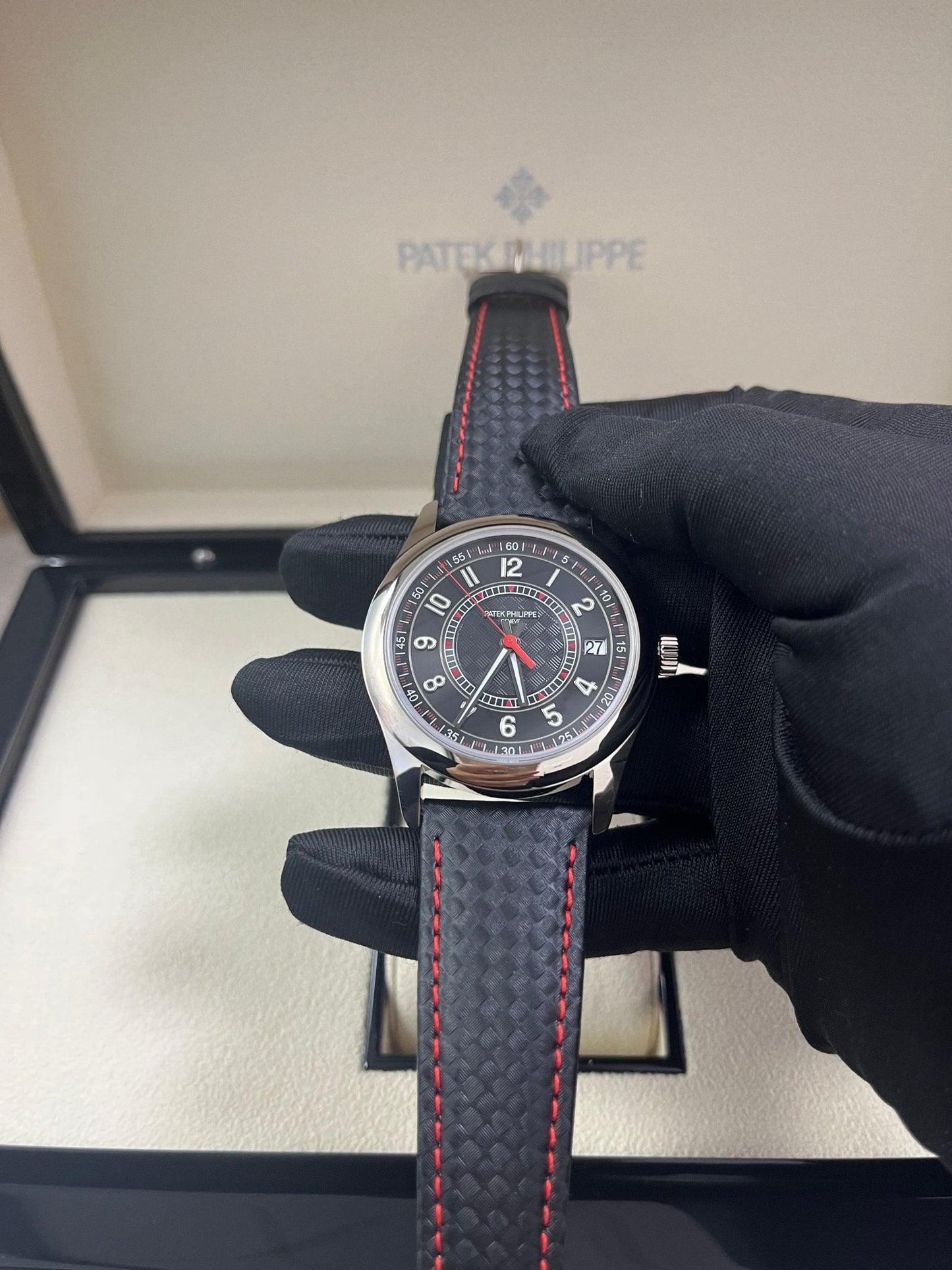 Patek Philippe Calatrava Black Date Sweep Seconds (Ref# 6007G-010)