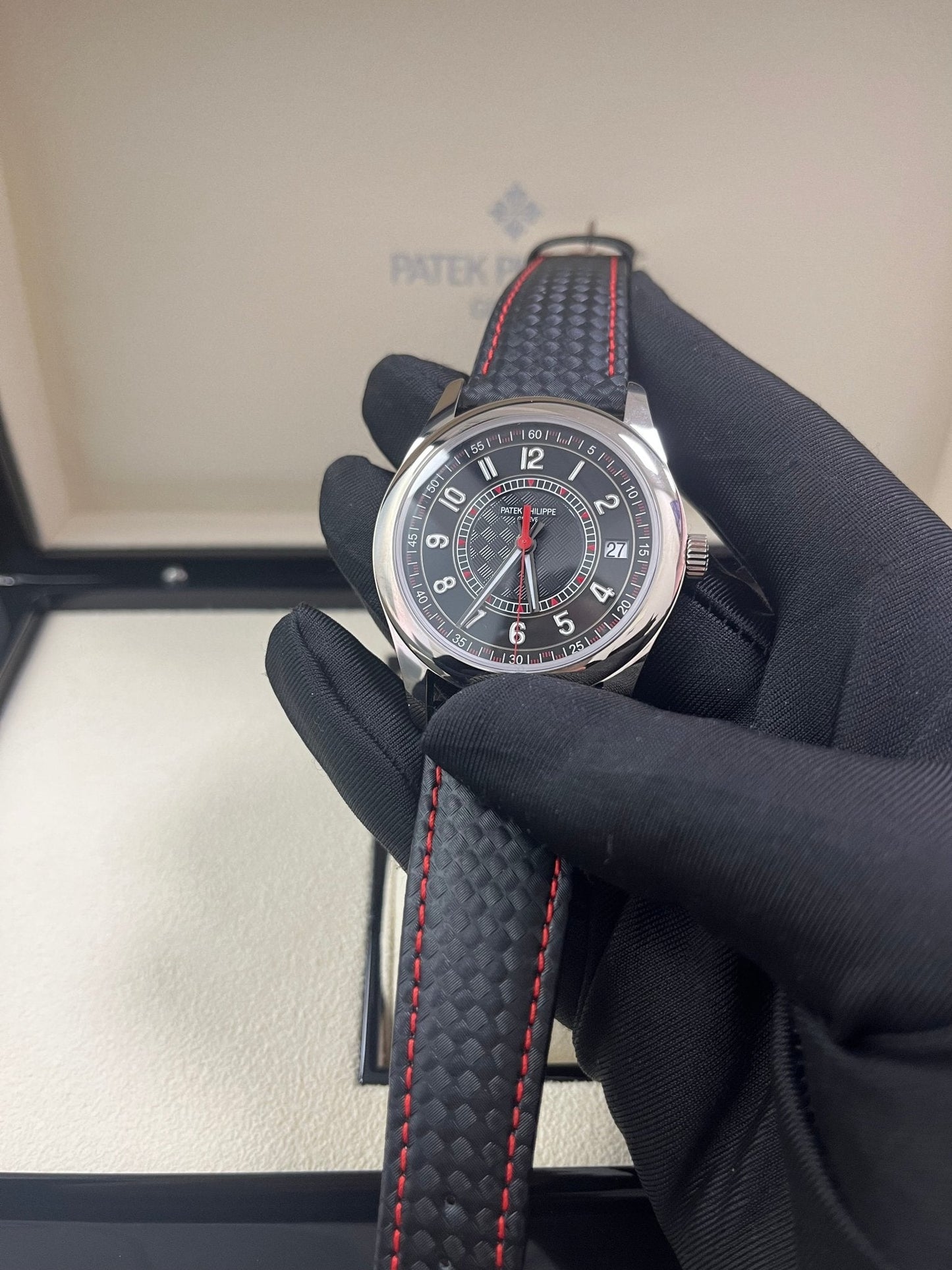 Patek Philippe Calatrava Black Date Sweep Seconds (Ref# 6007G-010)