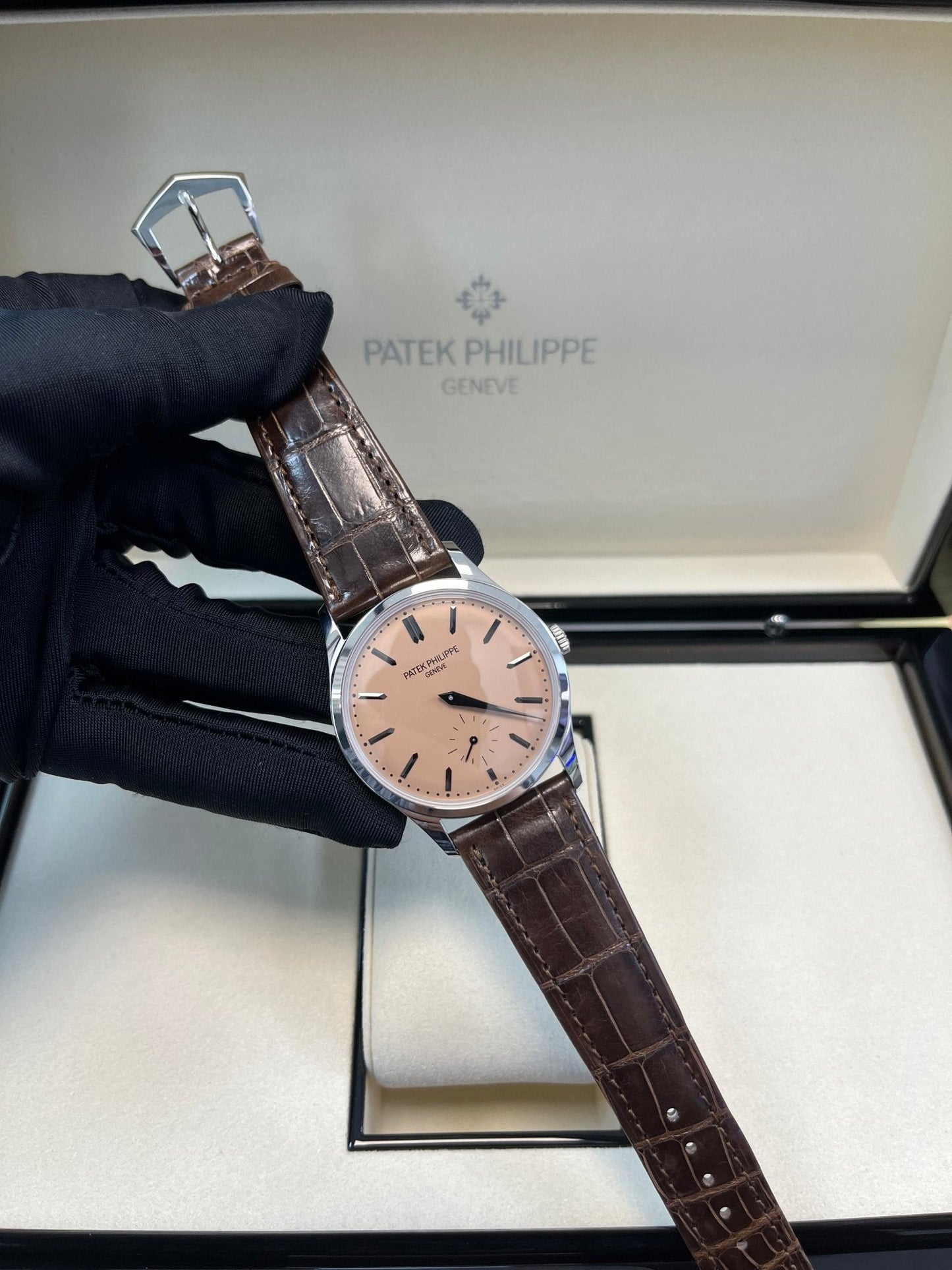 Patek Philippe Calatrava New 2025 Release 6196P Calatrava Salmon Dial Platinum