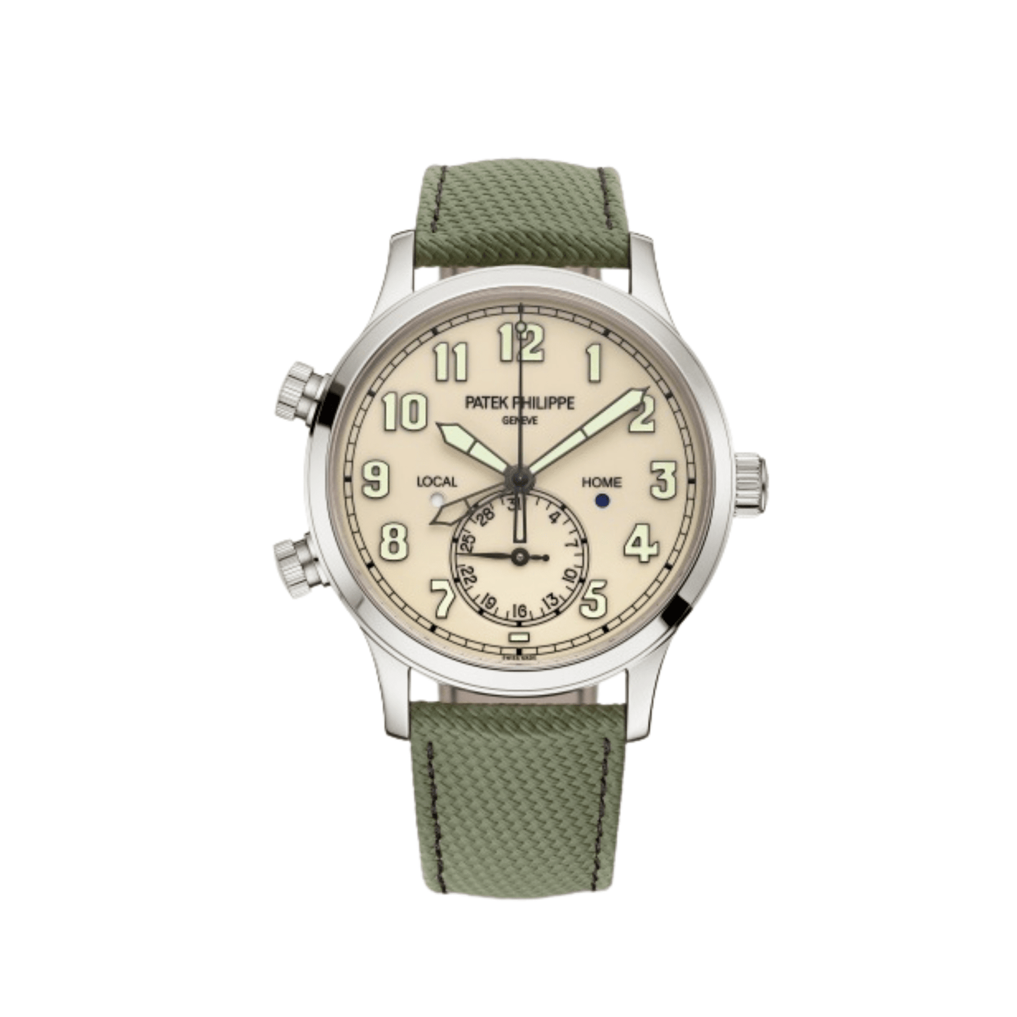 Patek Philippe Calatrava Pilot Travel Time 5524G-010 White Gold Ivory Dial Composite Strap (2025)