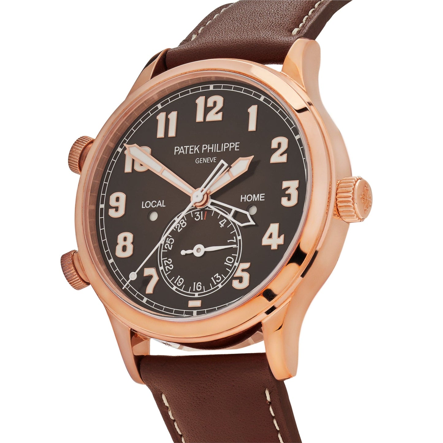 Patek Philippe Calatrava 5524R-001 'Pilot' Travel Time Rose Gold Brown Dial