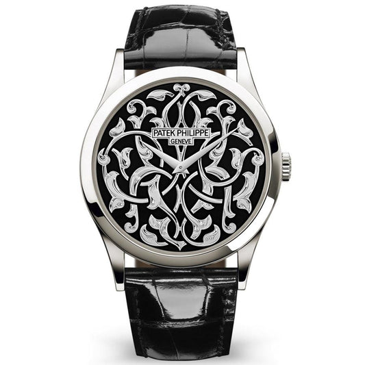 Patek Philippe Calatrava Volutes And Arabesques 38mm 5088-100P-001 Black Enamel Dial