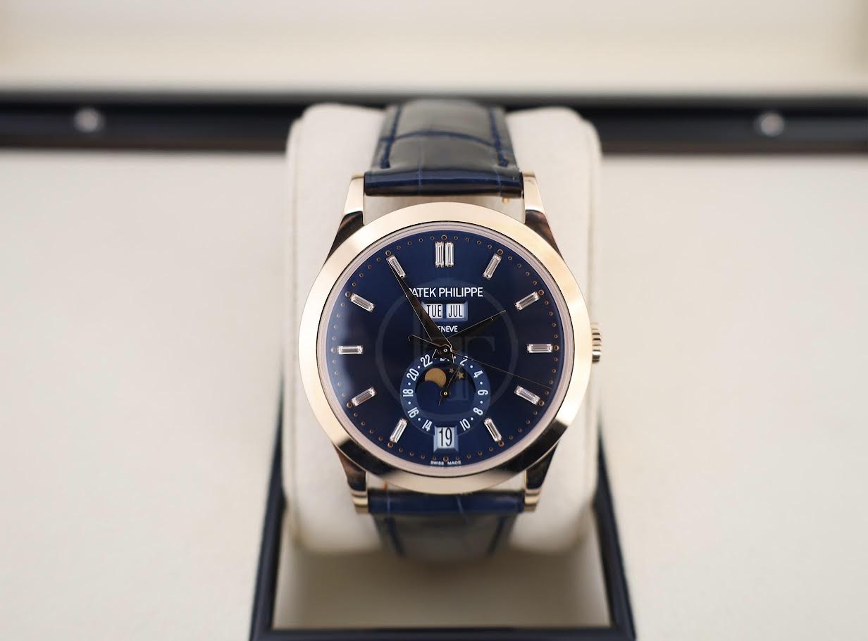 Patek Philippe Complications 38.5 mm Rose Gold Blue Baguette Diamond Dial - 5396R-015