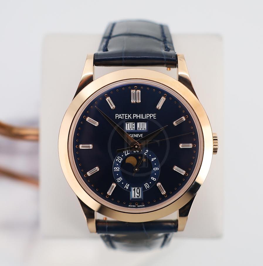 Patek Philippe Complications 38.5 mm Rose Gold Blue Baguette Diamond Dial - 5396R-015