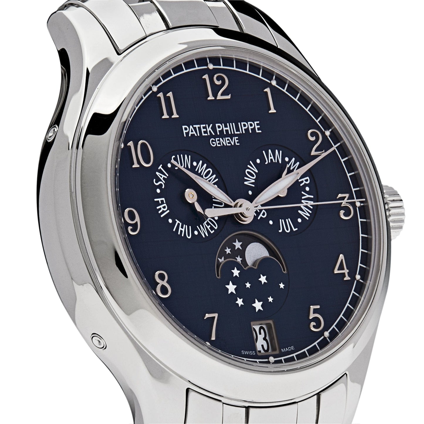 Patek Philippe Complications 4947/1A-001 Annual Calendar Moon Phases Stainless Steel Blue Dial