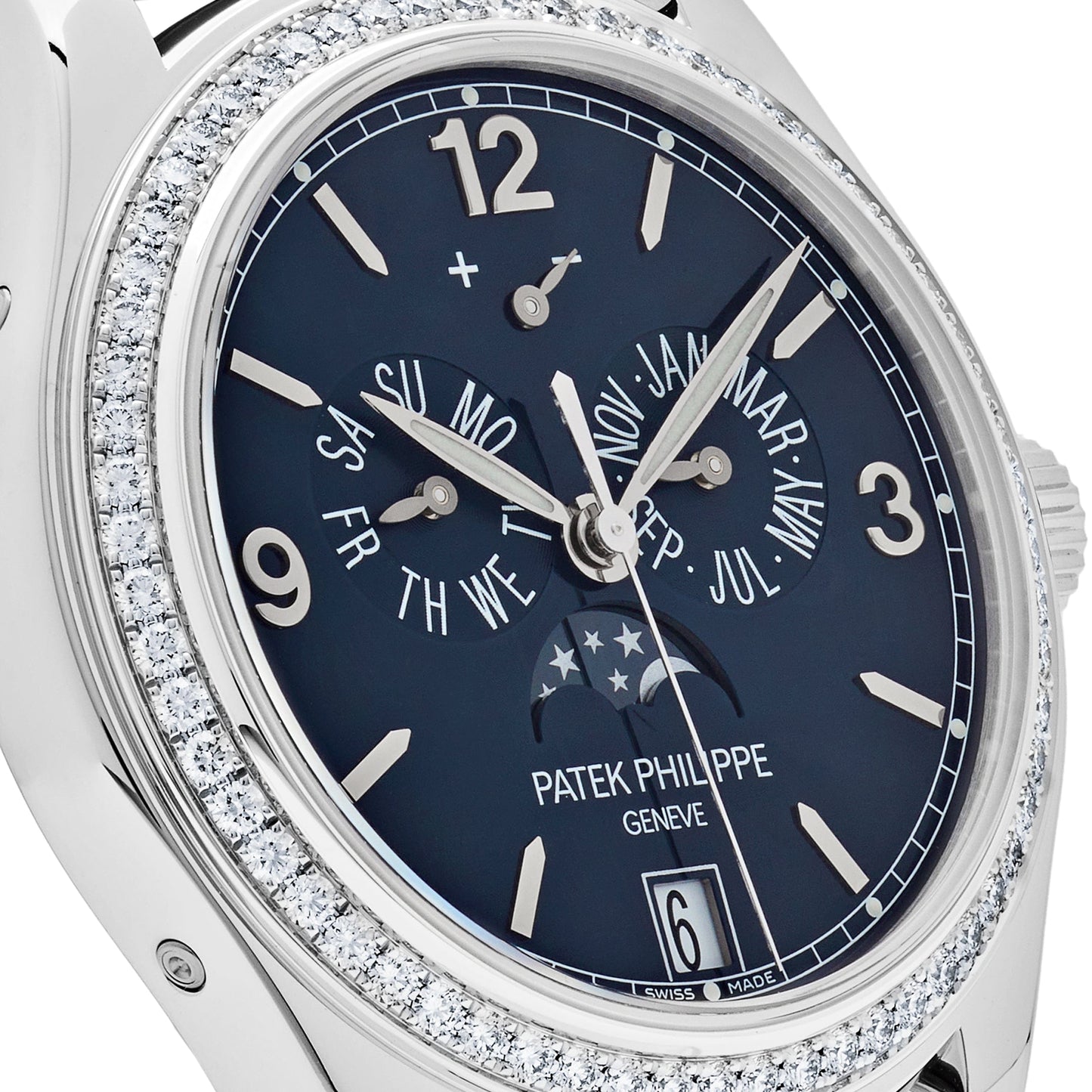 Patek Philippe Complications 5147G-001 Diamond Bezel Annual Calendar Moon Phases
