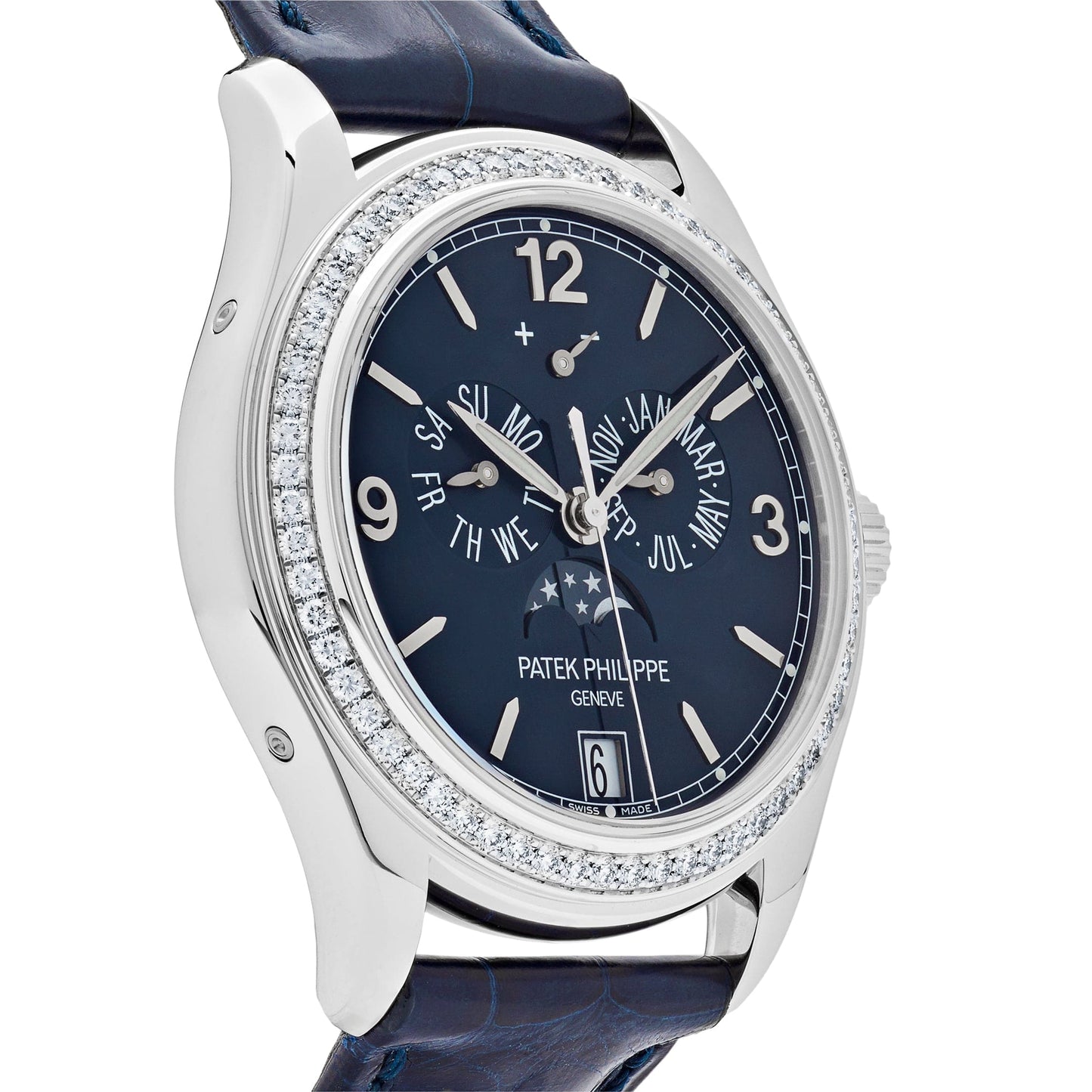 Patek Philippe Complications 5147G-001 Diamond Bezel Annual Calendar Moon Phases
