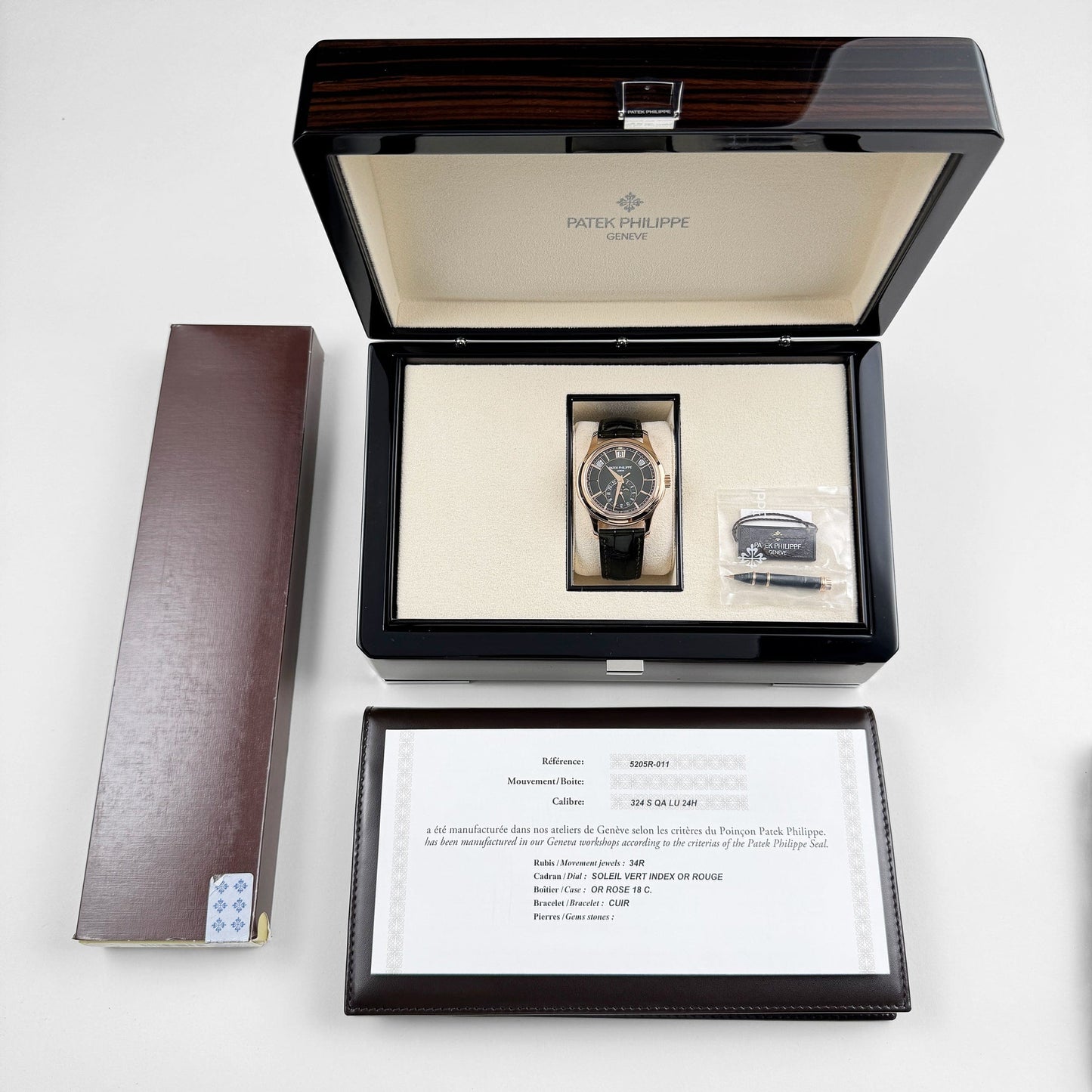 Patek Philippe Complications 5205R-011 Annual Calendar Moon Phases Rose Gold Green Dial (2022)