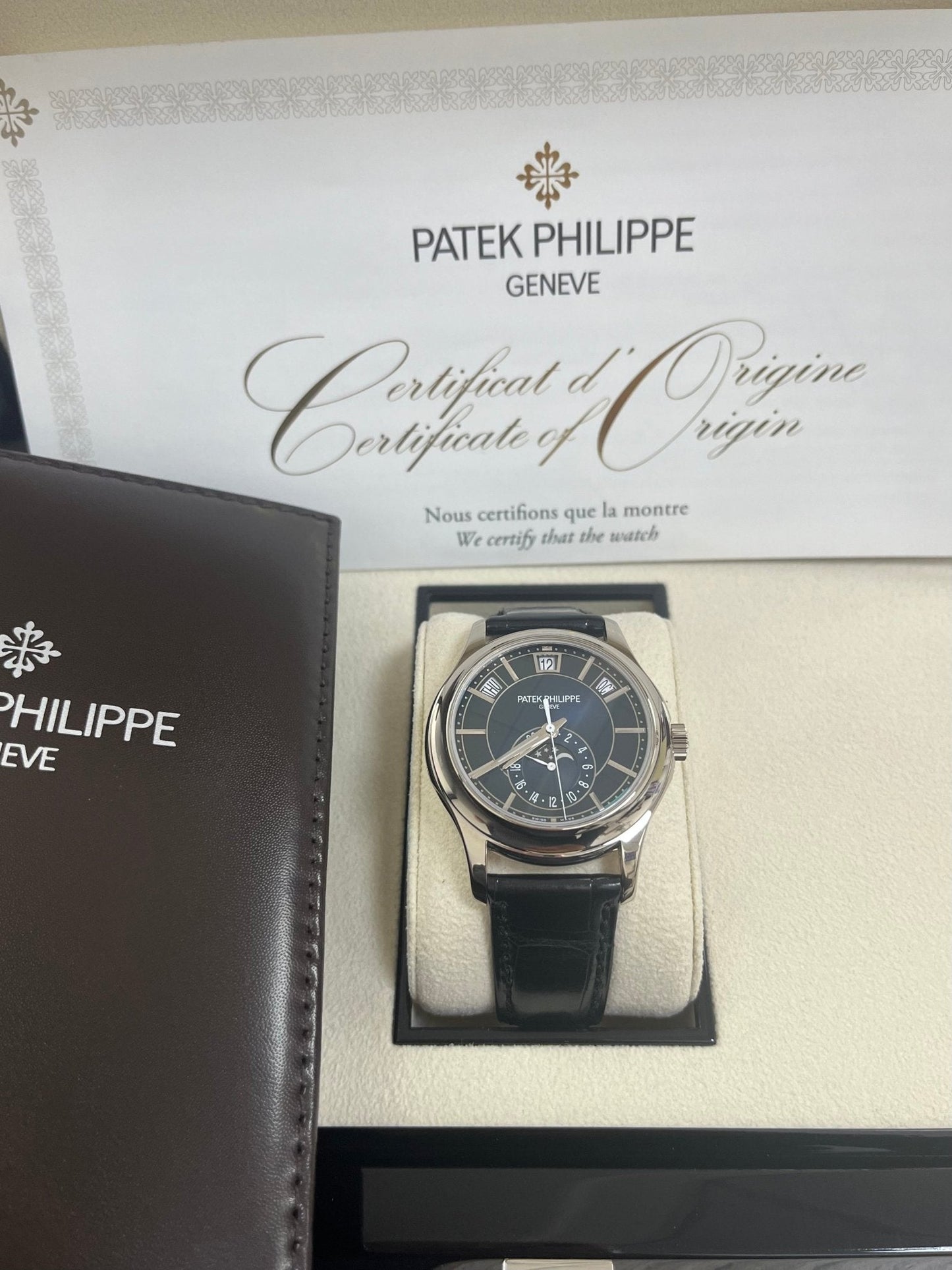Patek Philippe Complications Annual Calendar Moon Phases (Ref# 5205G-013)