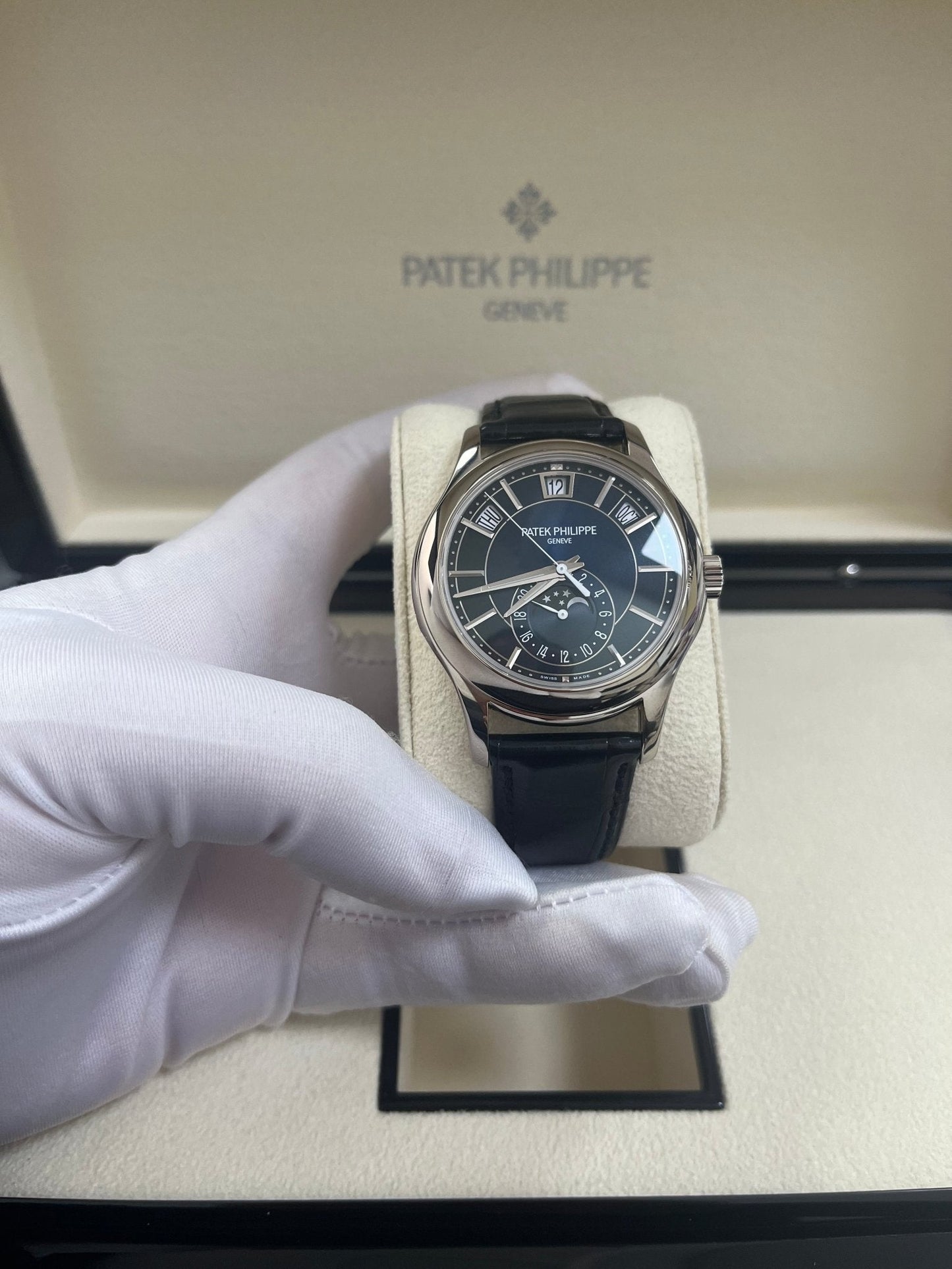 Patek Philippe Complications Annual Calendar Moon Phases (Ref# 5205G-013)