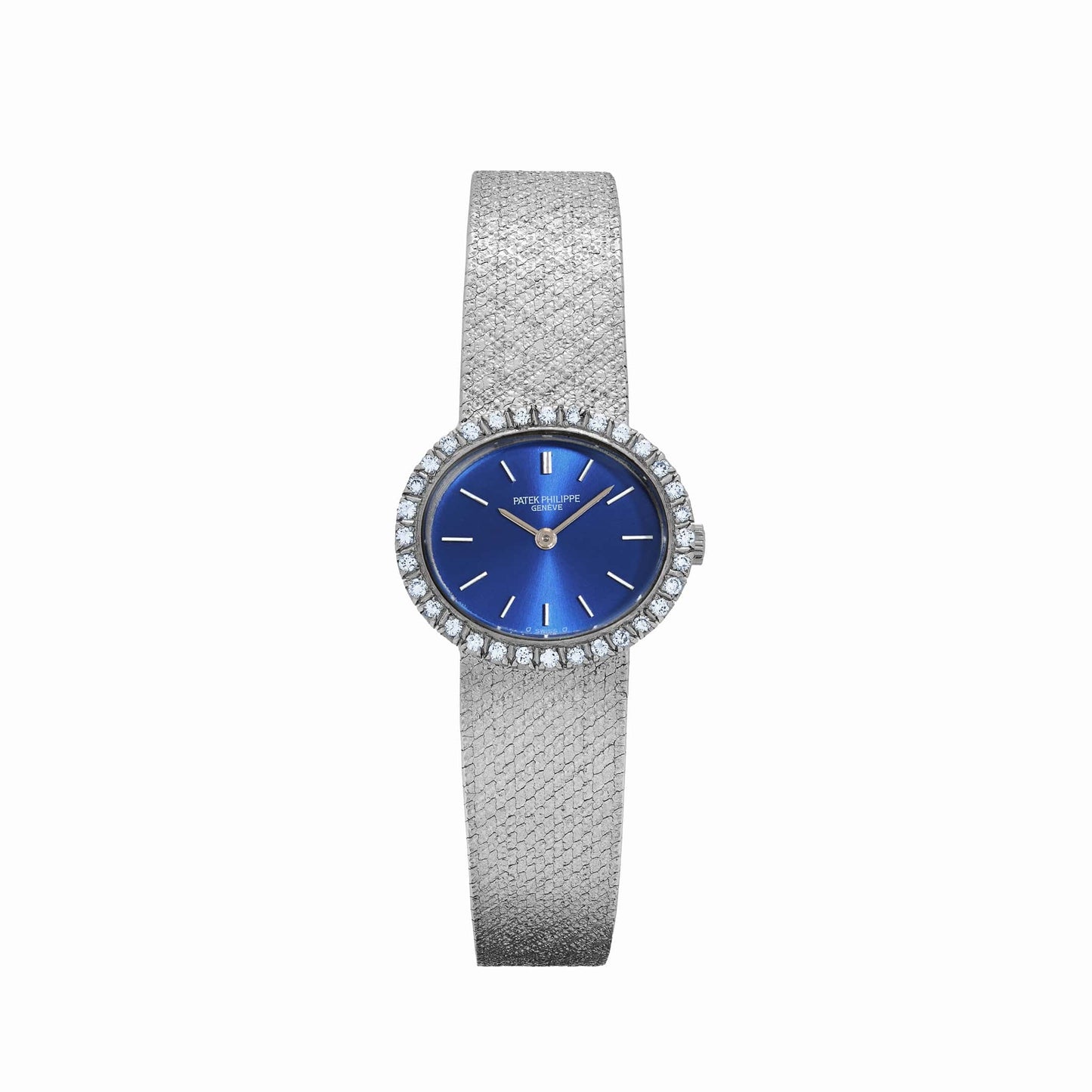 Patek Philippe Ellipse 4177 White Gold Blue Dial Diamond Bezel