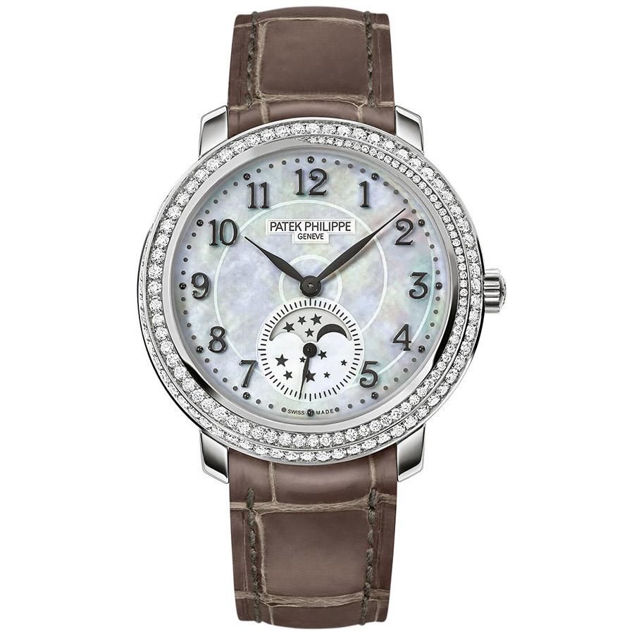 Patek Philippe Extra-Thin Diamond Ribbon Joaillerie Complication Moon Phase 33mm 4968G Mother Of Pearl Dial