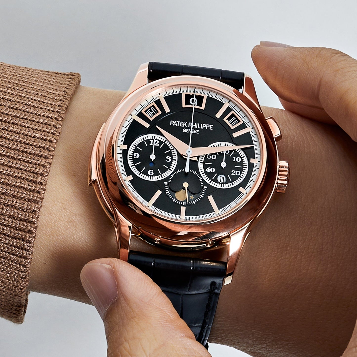 Patek Philippe Grand Complications 5208R-001 Minute Repeater Perpetual Calendar Rose Gold Black Dial