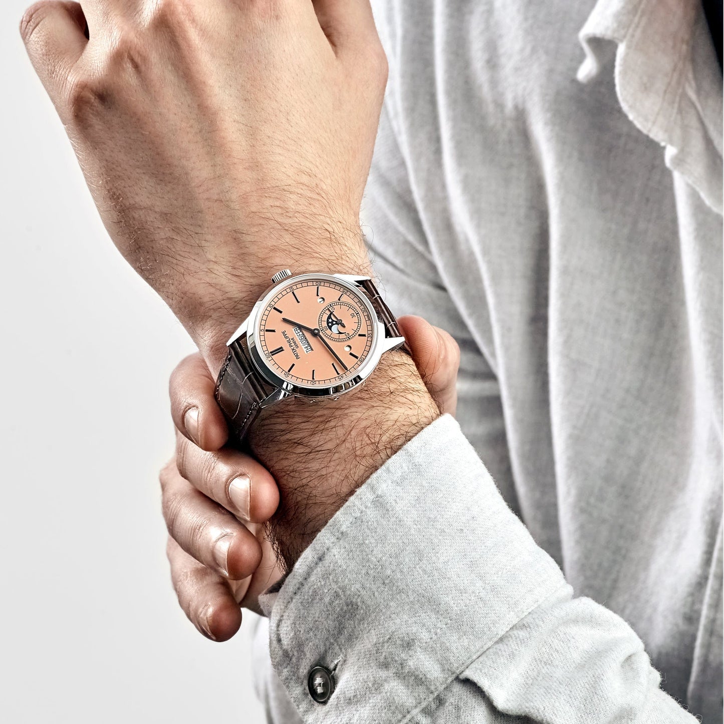 Patek Philippe Grand Complications 5236P-010 In-Line Perpetual Calendar Platinum Salmon Dial (2024)