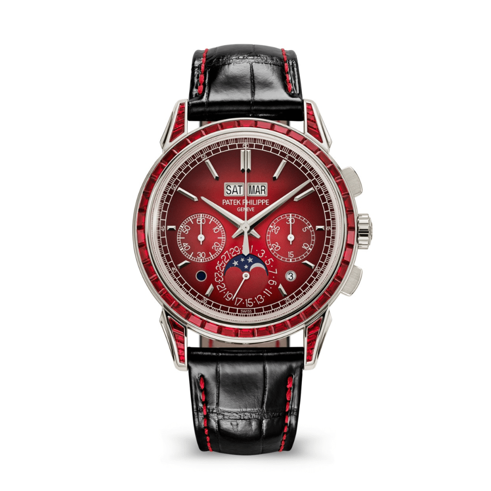 Patek Philippe Grand Complications 5271/12P-010 Perpetual Calendar Chronograph Platinum Baguette Rubies
