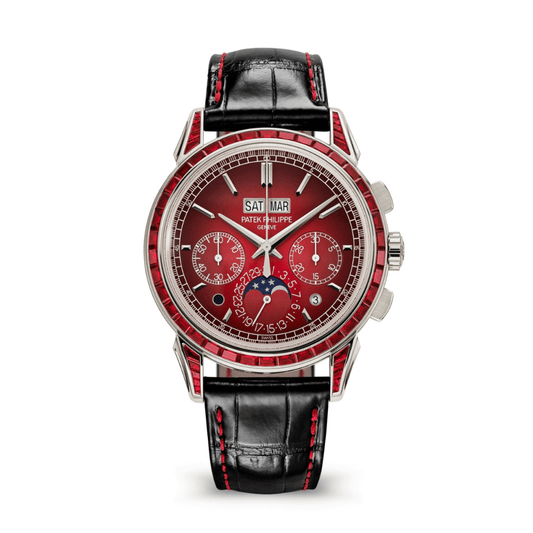 Patek Philippe Grand Complications 5271/12P-010 Perpetual Calendar Chronograph Platinum Baguette Rubies