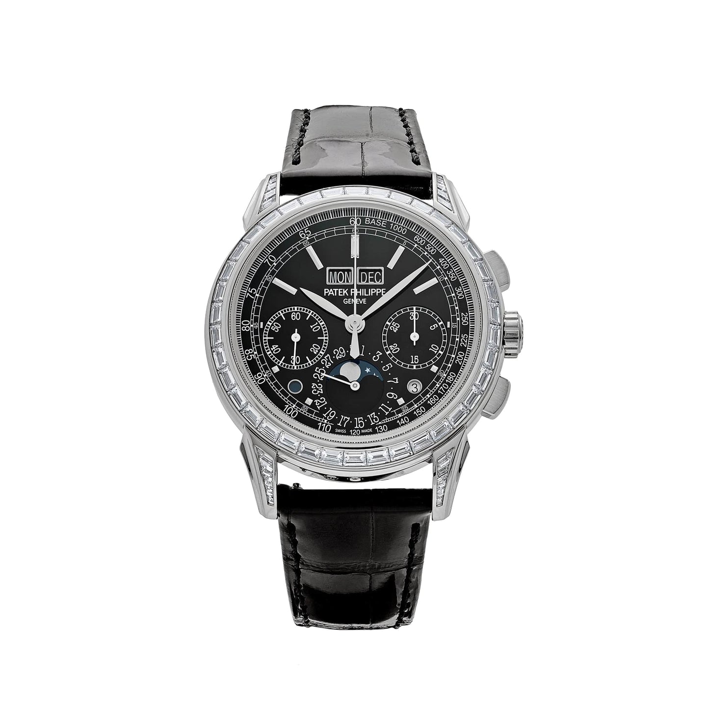 Patek Philippe Grand Complications  5271P-001  Perpetual Calendar Platinum Black Dial Baguette Bezel