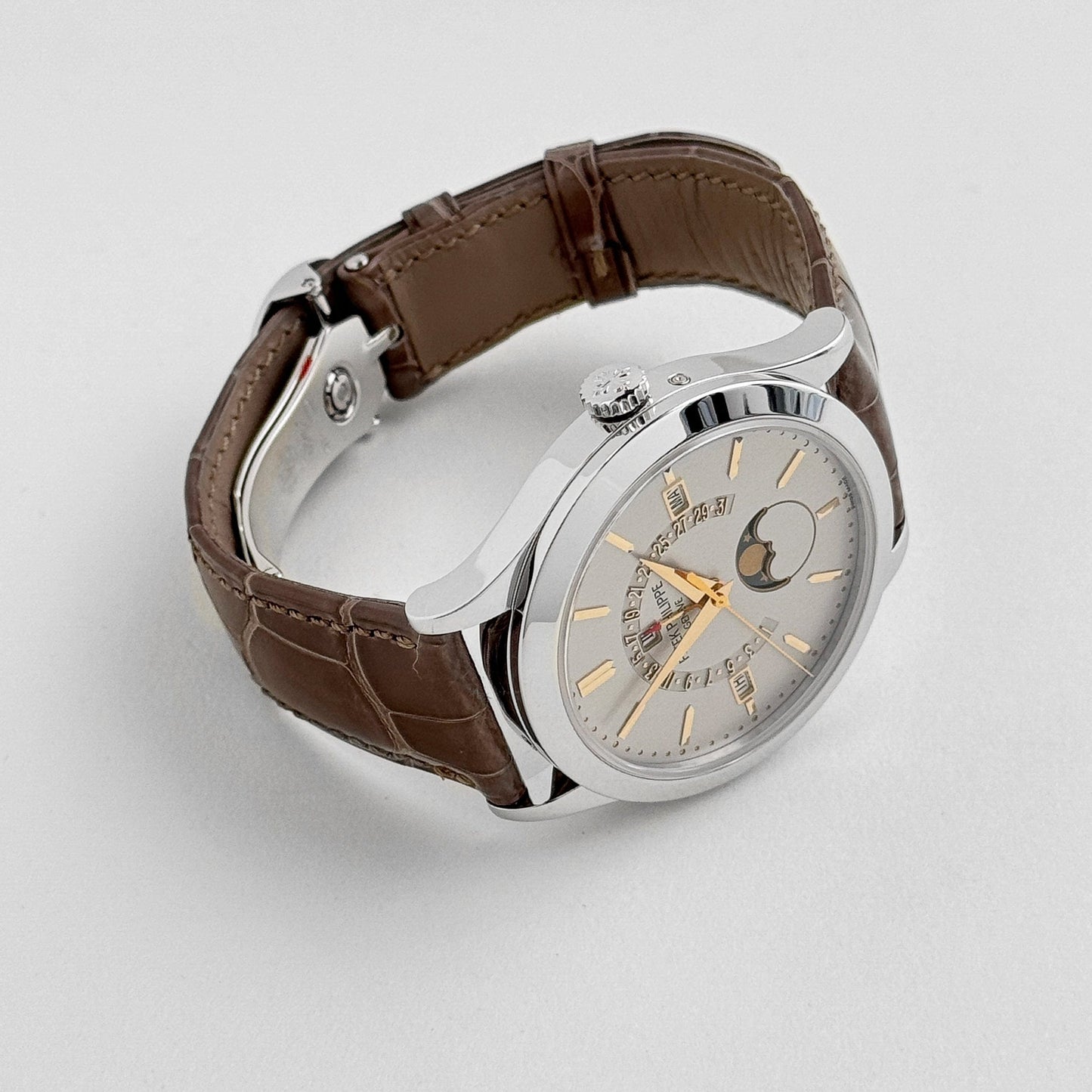 Patek Philippe Grand Complications 5496P-015 Perpetual Calendar Moon Phases Platinum Silver Dial (2018)