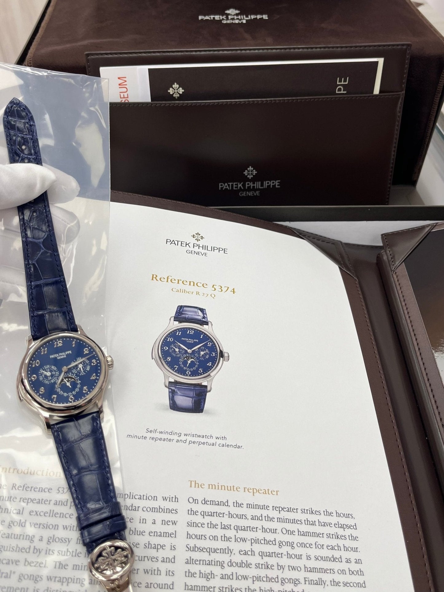 Patek Philippe Minute Repeater Perpetual Calendar Grande Complication White Gold Blue Dial 5374G-001