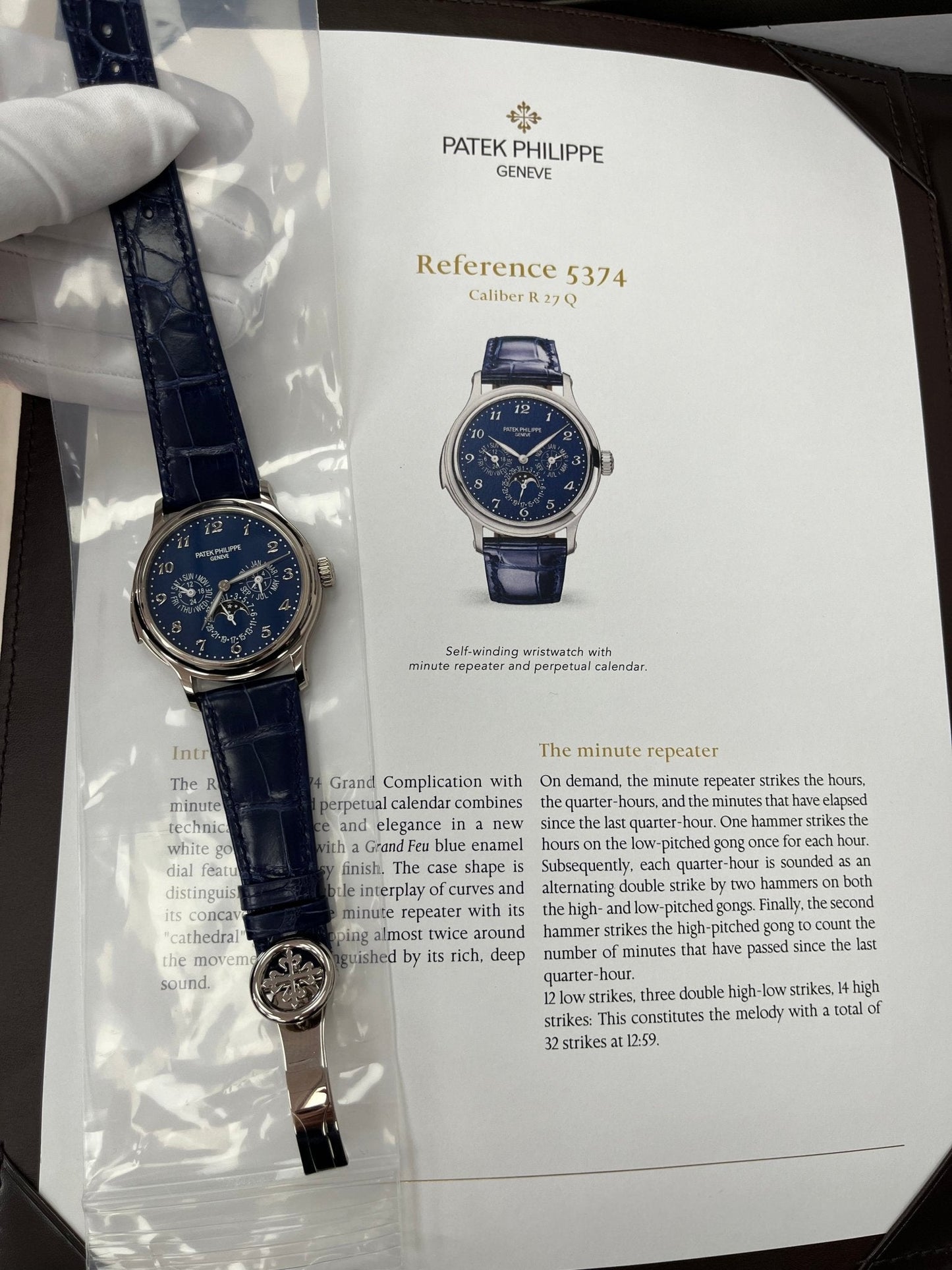 Patek Philippe Minute Repeater Perpetual Calendar Grande Complication White Gold Blue Dial 5374G-001