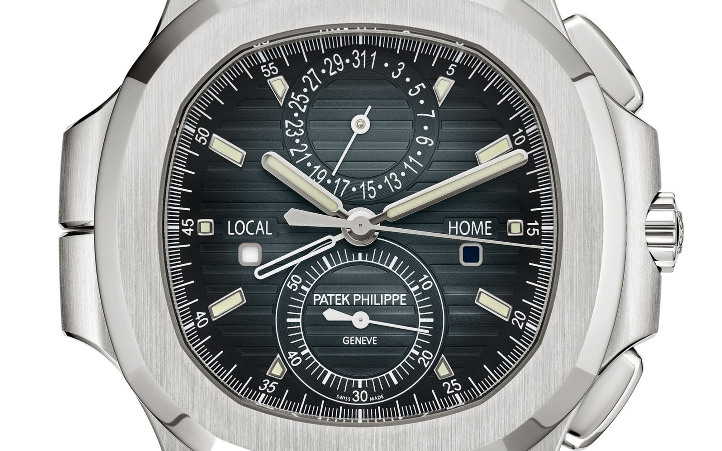 Patek Philippe Nautilus 40 mm Steel Nautilus Travel Time Chronograph Blue Dial 5990/1A-011