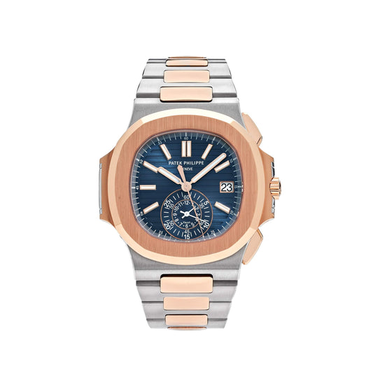 Patek Philippe Nautilus 5980/1AR-001 Chronograph Stainless Steel Rose Gold Blue Dial (2020)