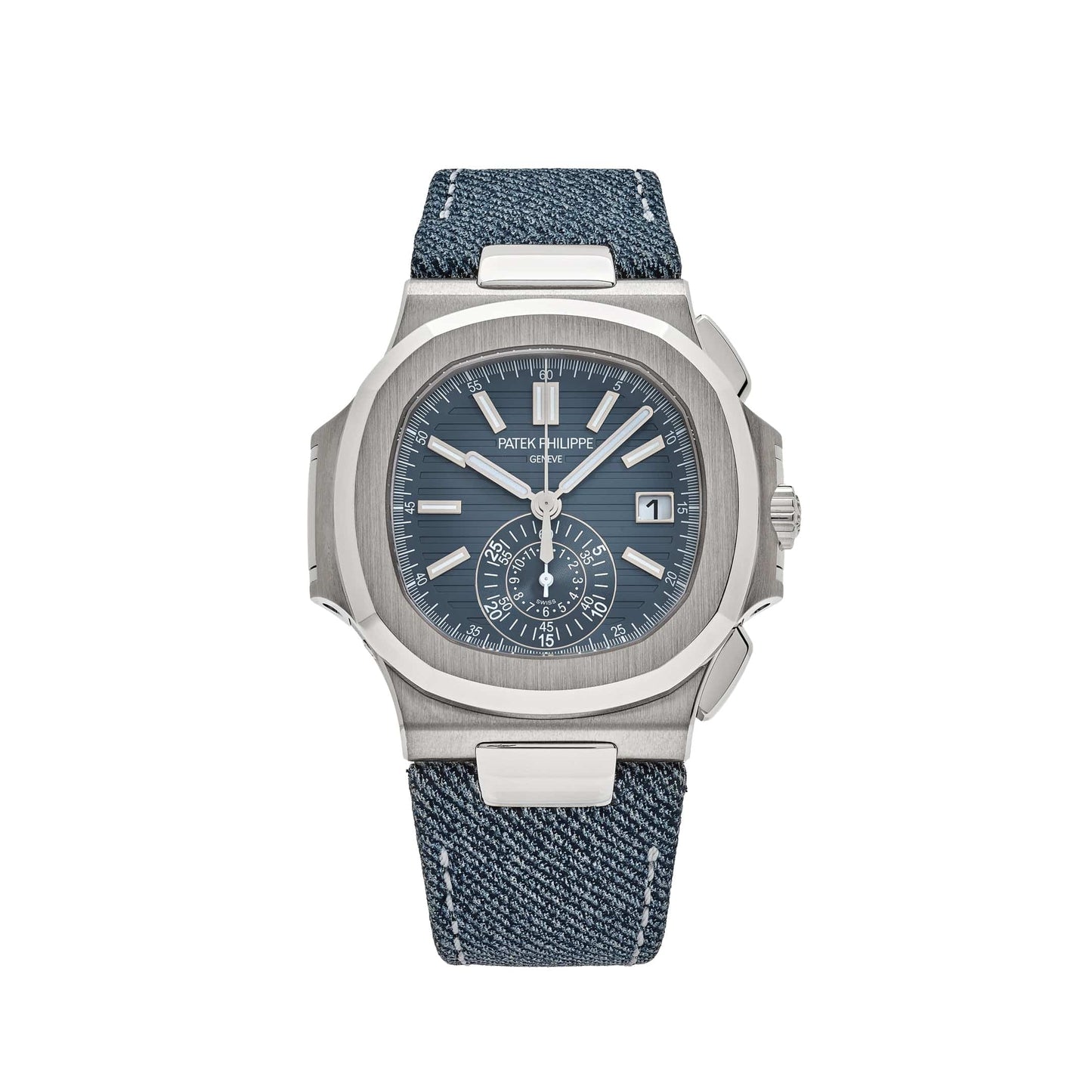 Patek Philippe Nautilus 5980/60G-001 'Denim' Flyback Chronograph White Gold Blue-Gray Dial (2025)