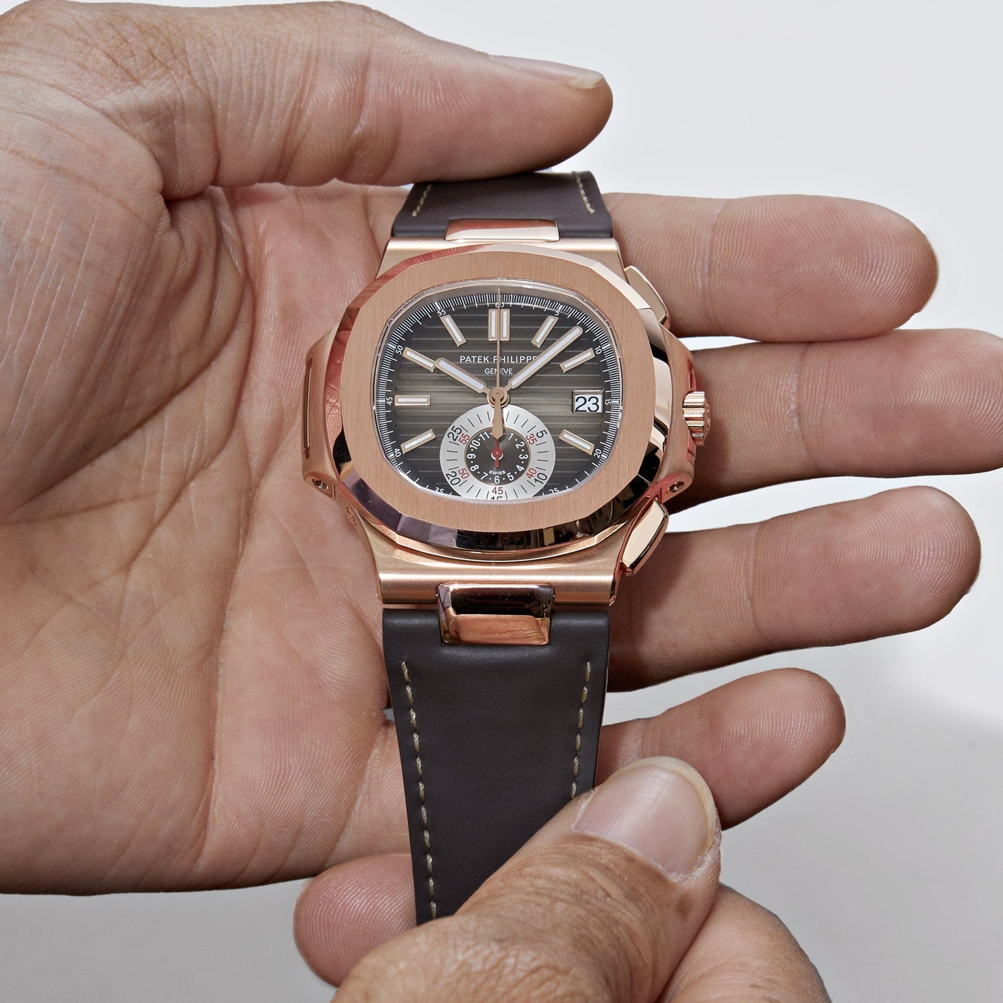 Patek Philippe Nautilus 5980R-001 Chronograph Rose Gold Brown Dial (2023)