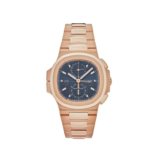 Patek Philippe Nautilus 5990/1R-001 Travel Time Flyback Chronograph Rose Gold Blue Dial (2025)