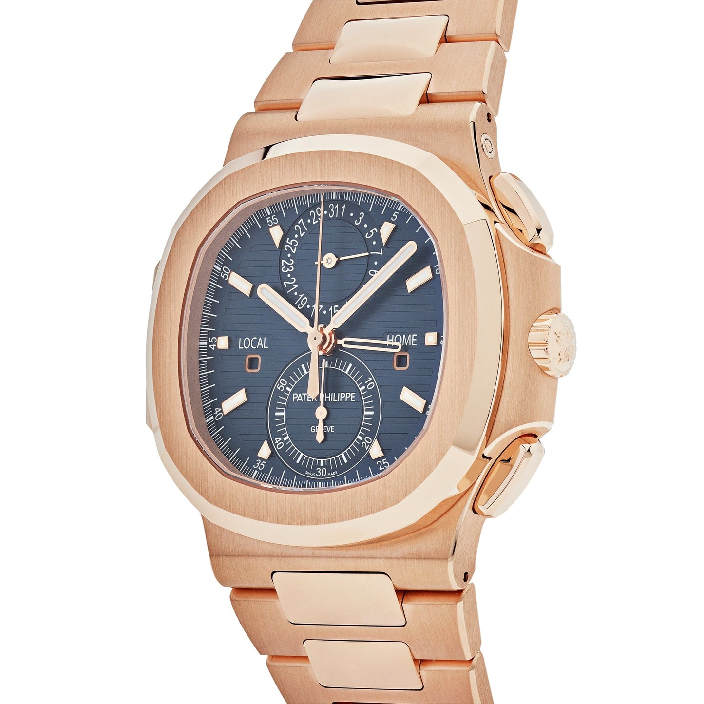 Patek Philippe Nautilus 5990/1R-001 Travel Time Chronograph Rose Gold Blue Dial (2022)