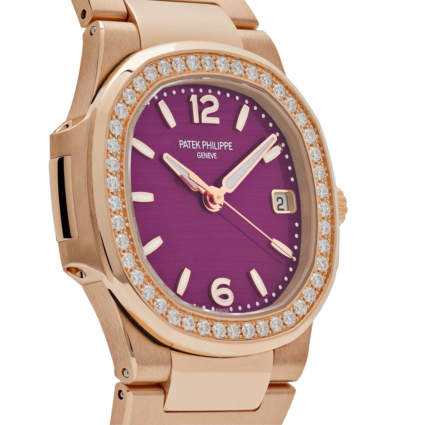 Patek Philippe Nautilus 7010/1R-013 'Ladies' Quartz Rose Gold Purple Diamond Bezel (2025)