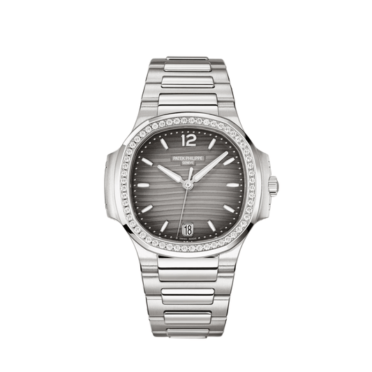 Patek Philippe Nautilus 7118/1200A-011 'Ladies' Stainless Steel Grey Dial Diamond Bezel (2025)