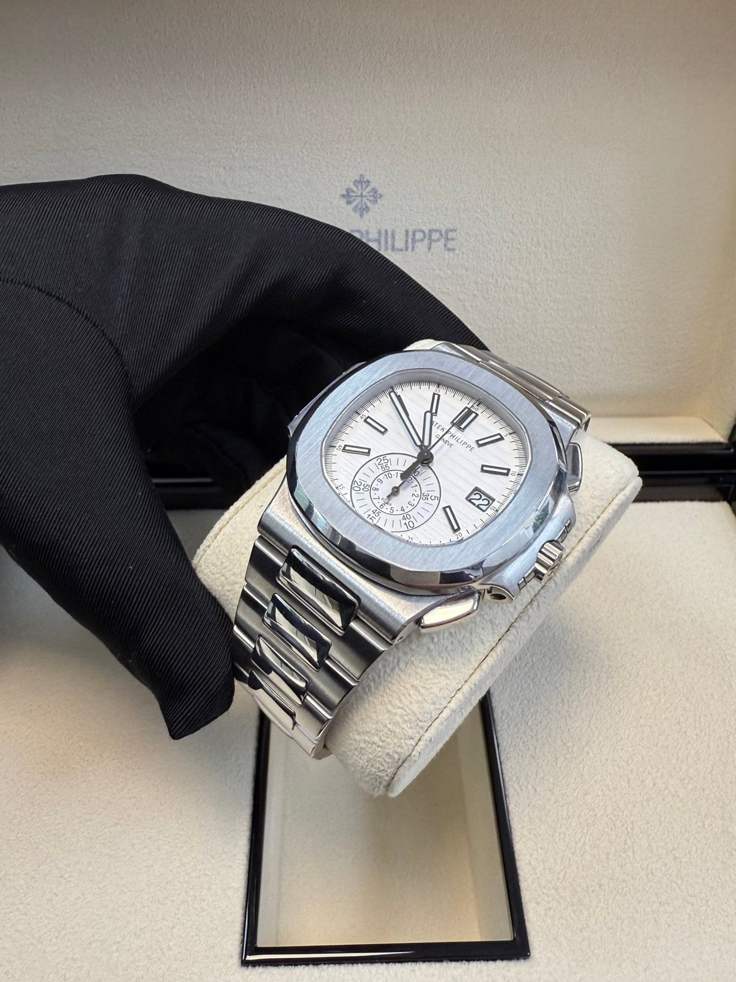 Patek Philippe Nautilus Chronograph White Dial 5980/1A-019