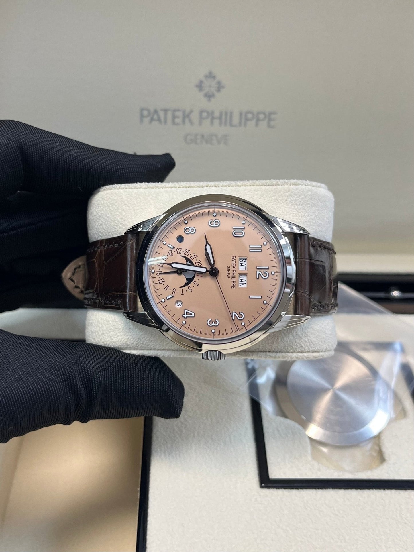 Patek Philippe Perpetual Calendar Grand Complications Salmon Dial Perpetual Calendar (Reference # 5320G)