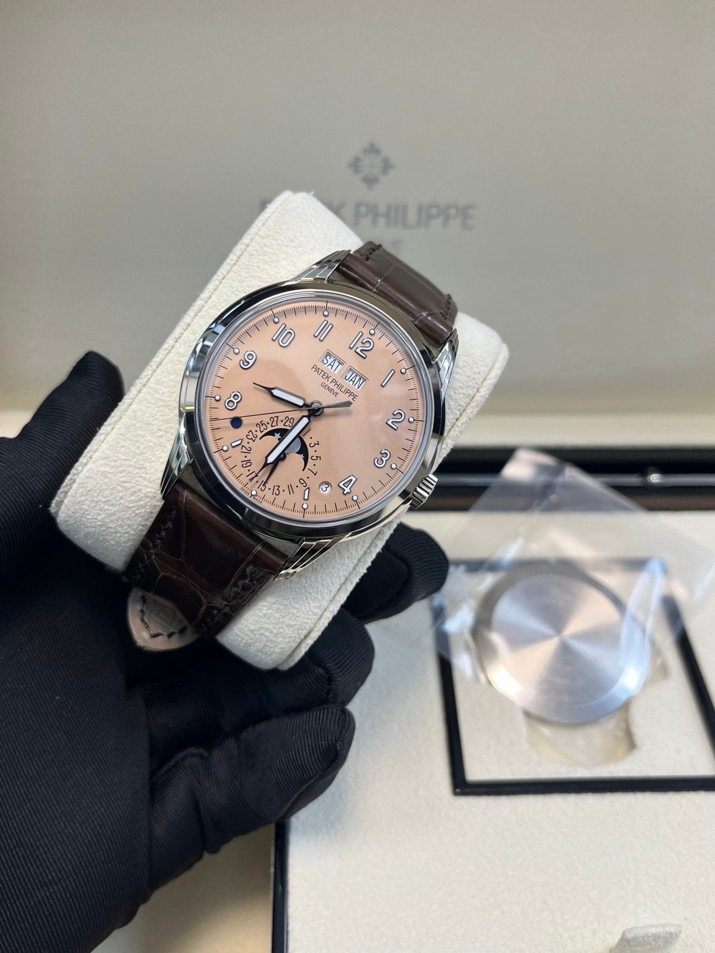Patek Philippe Perpetual Calendar Grand Complications Salmon Dial Perpetual Calendar (Reference # 5320G)
