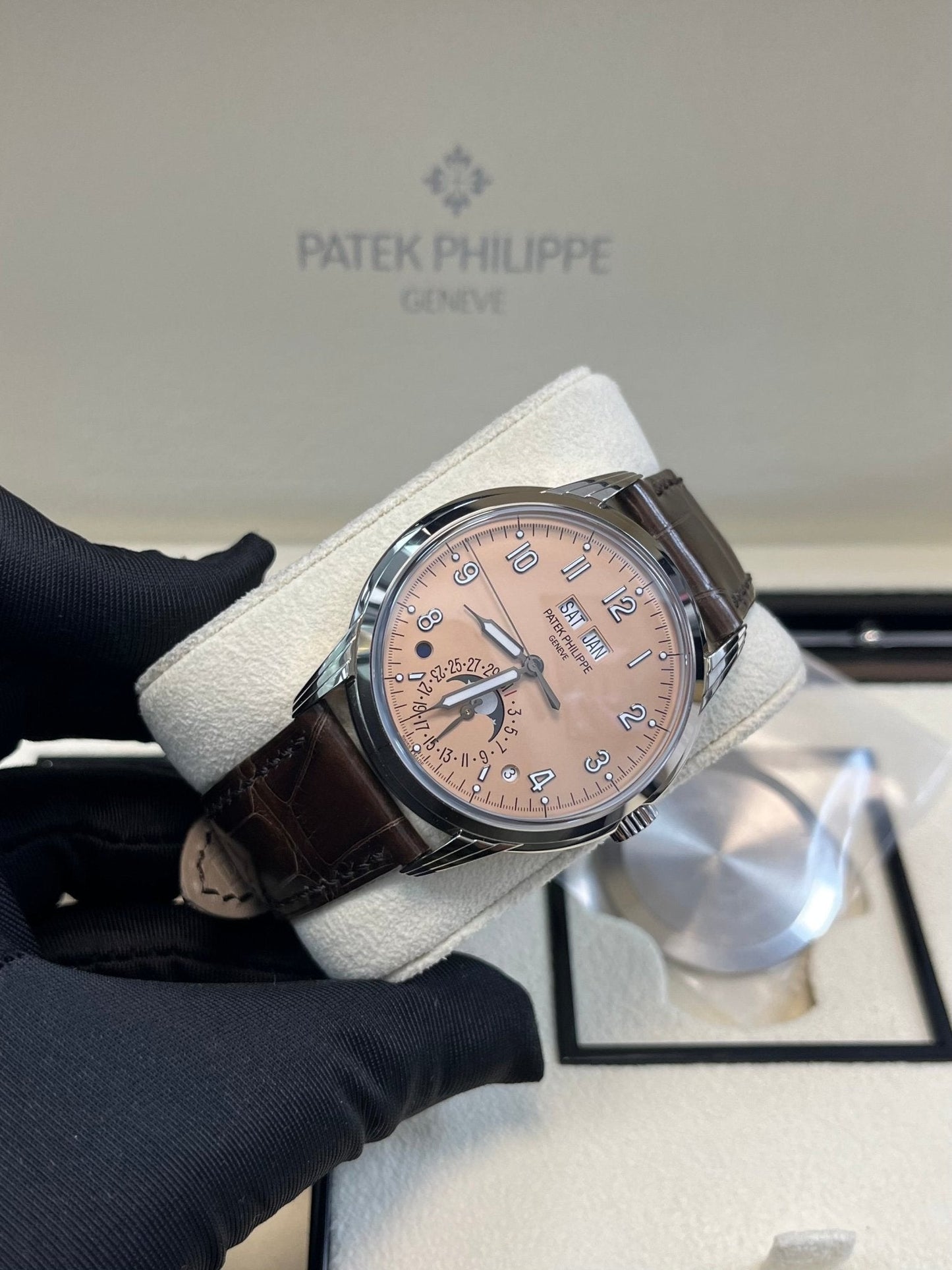 Patek Philippe Perpetual Calendar Grand Complications Salmon Dial Perpetual Calendar (Reference # 5320G)