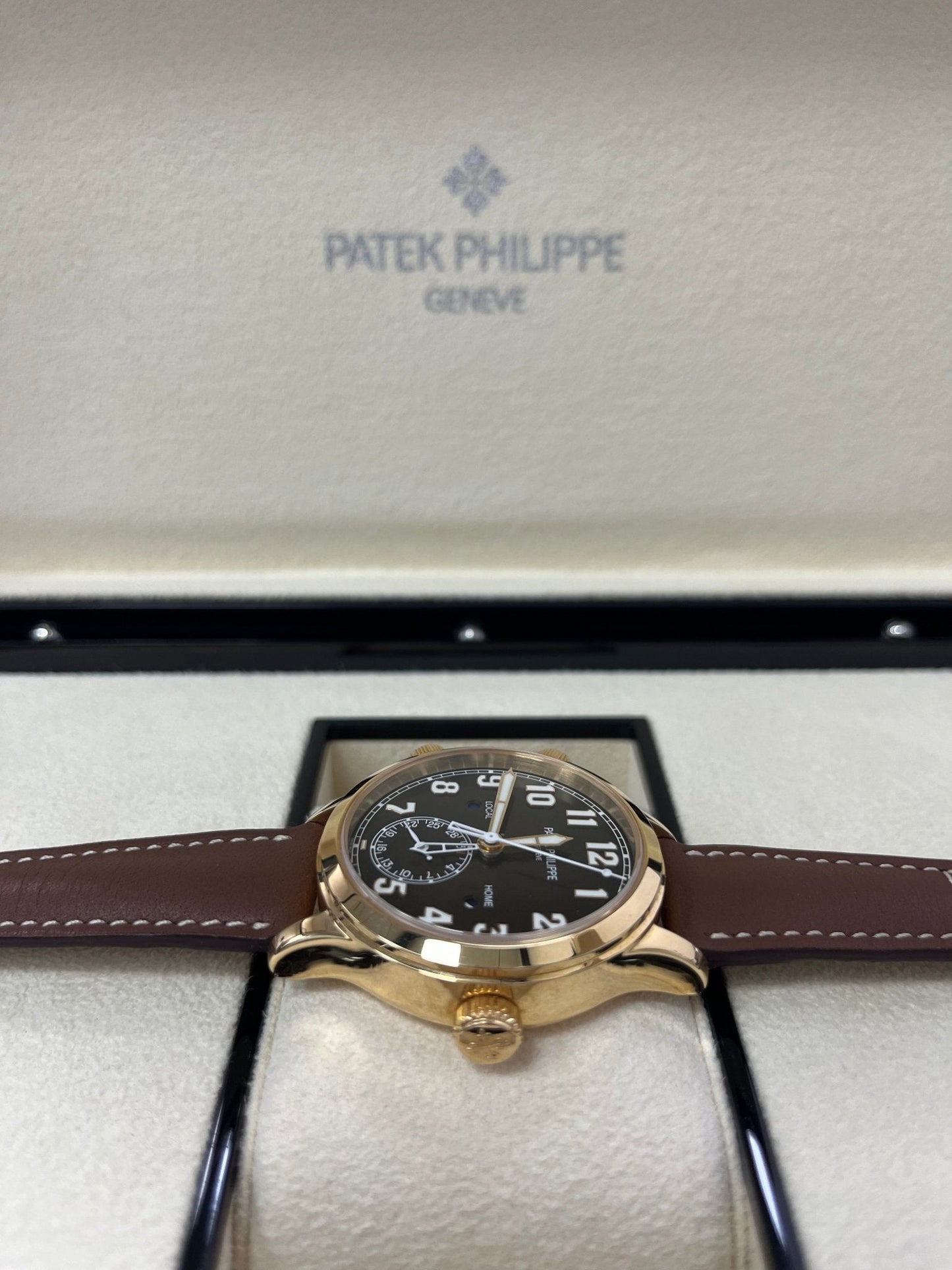 Patek Philippe Travel Time 37mm Rose Gold/ Brown Sunburst Dial (Ref# 7234R-001)