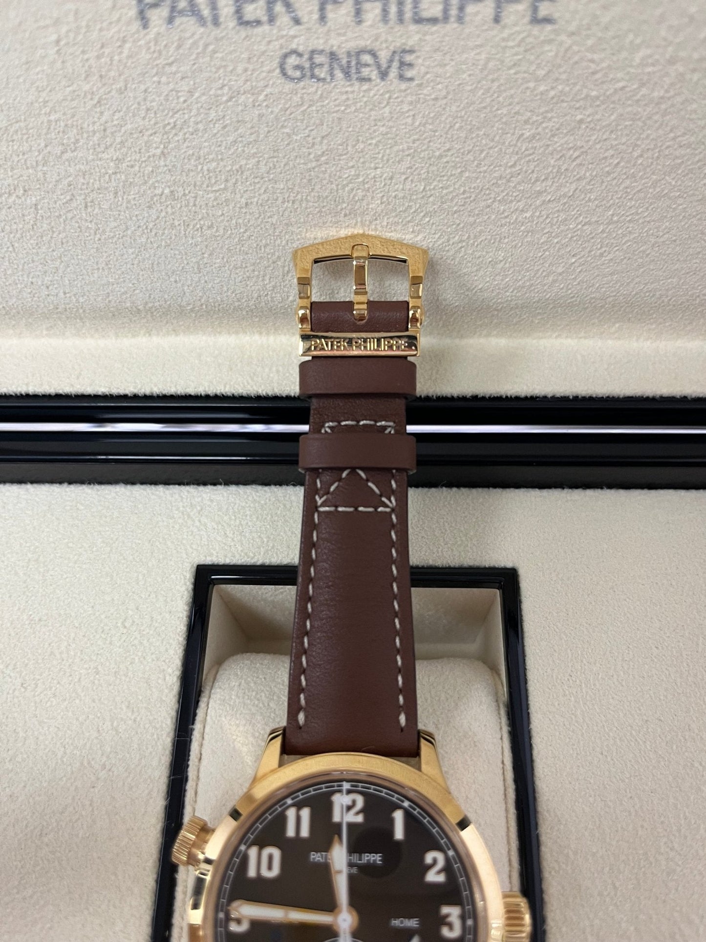 Patek Philippe Travel Time 37mm Rose Gold/ Brown Sunburst Dial (Ref# 7234R-001)